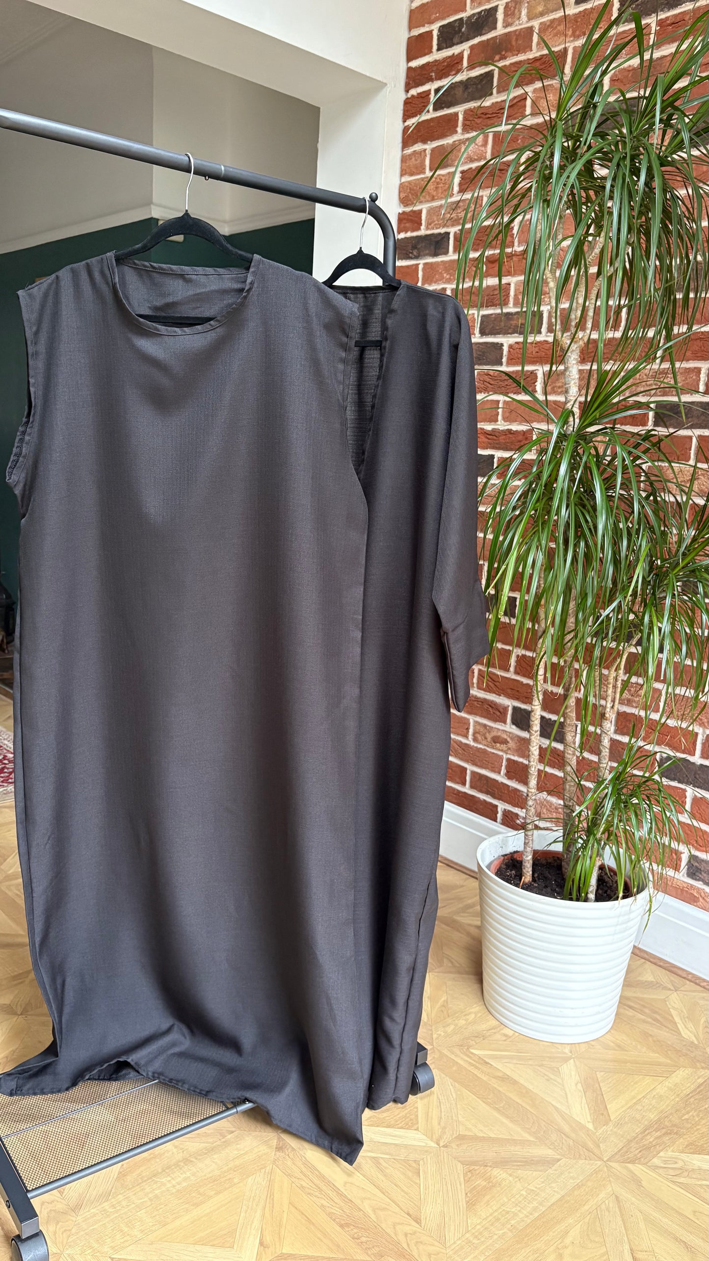 Casual chic black abaya set