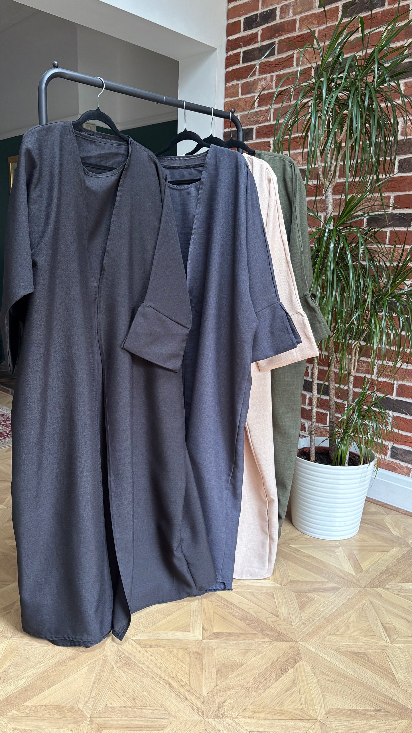 Casual chic black abaya set