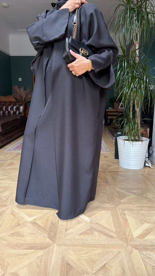 Casual chic black abaya set