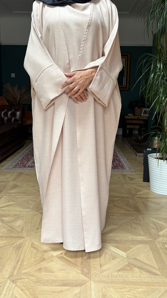 Casual chic cream abaya set