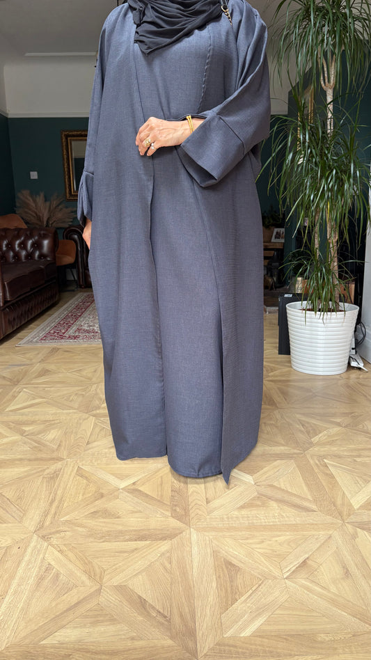 Casual chic grey abaya set