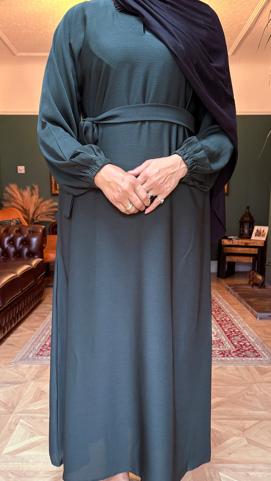 Jade green classic closed abaya