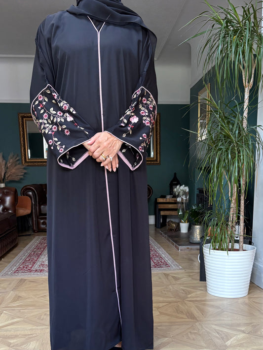 Aisha Abaya set - pink blossom