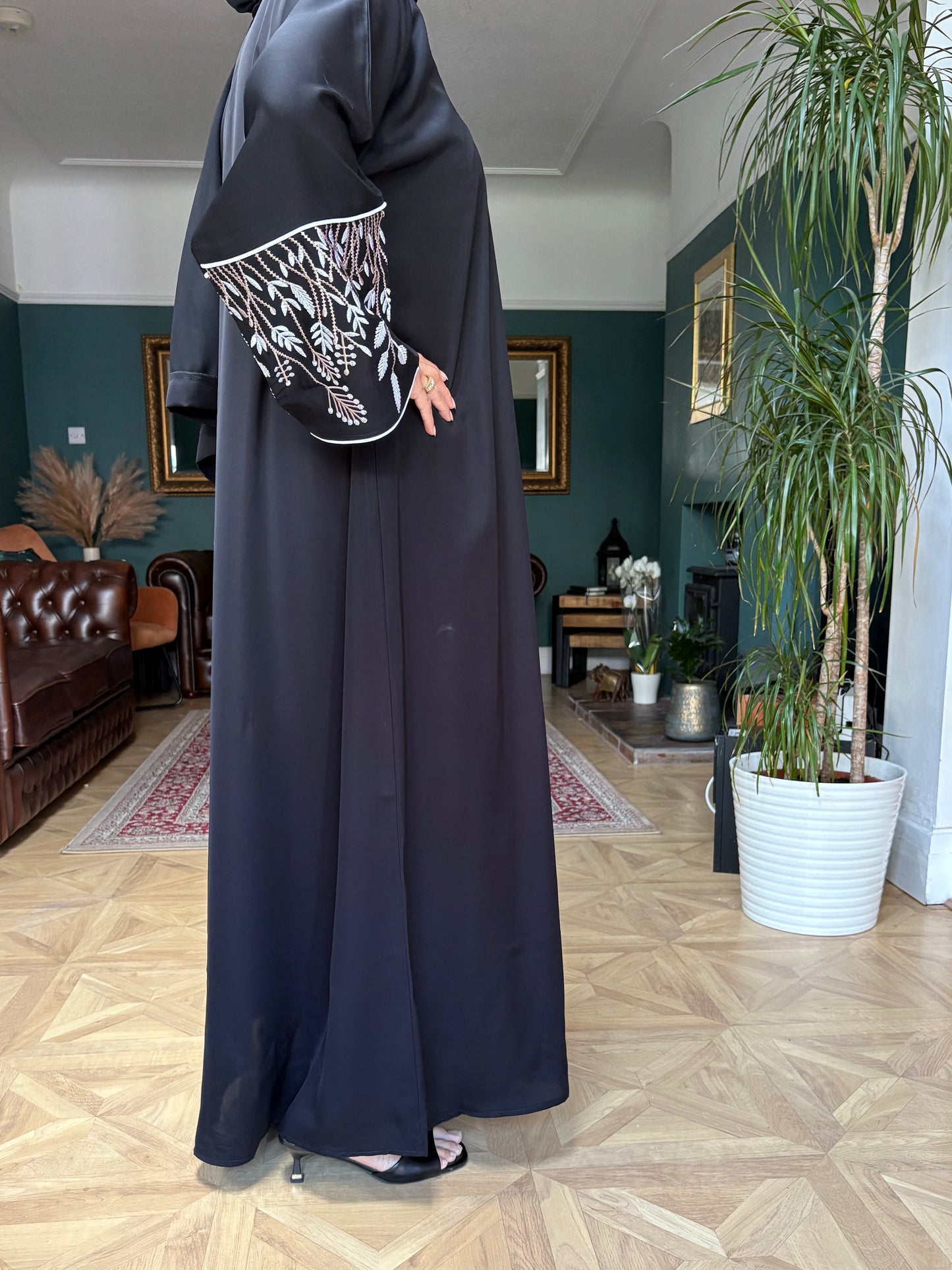 Aisha Abaya Set - white blossom