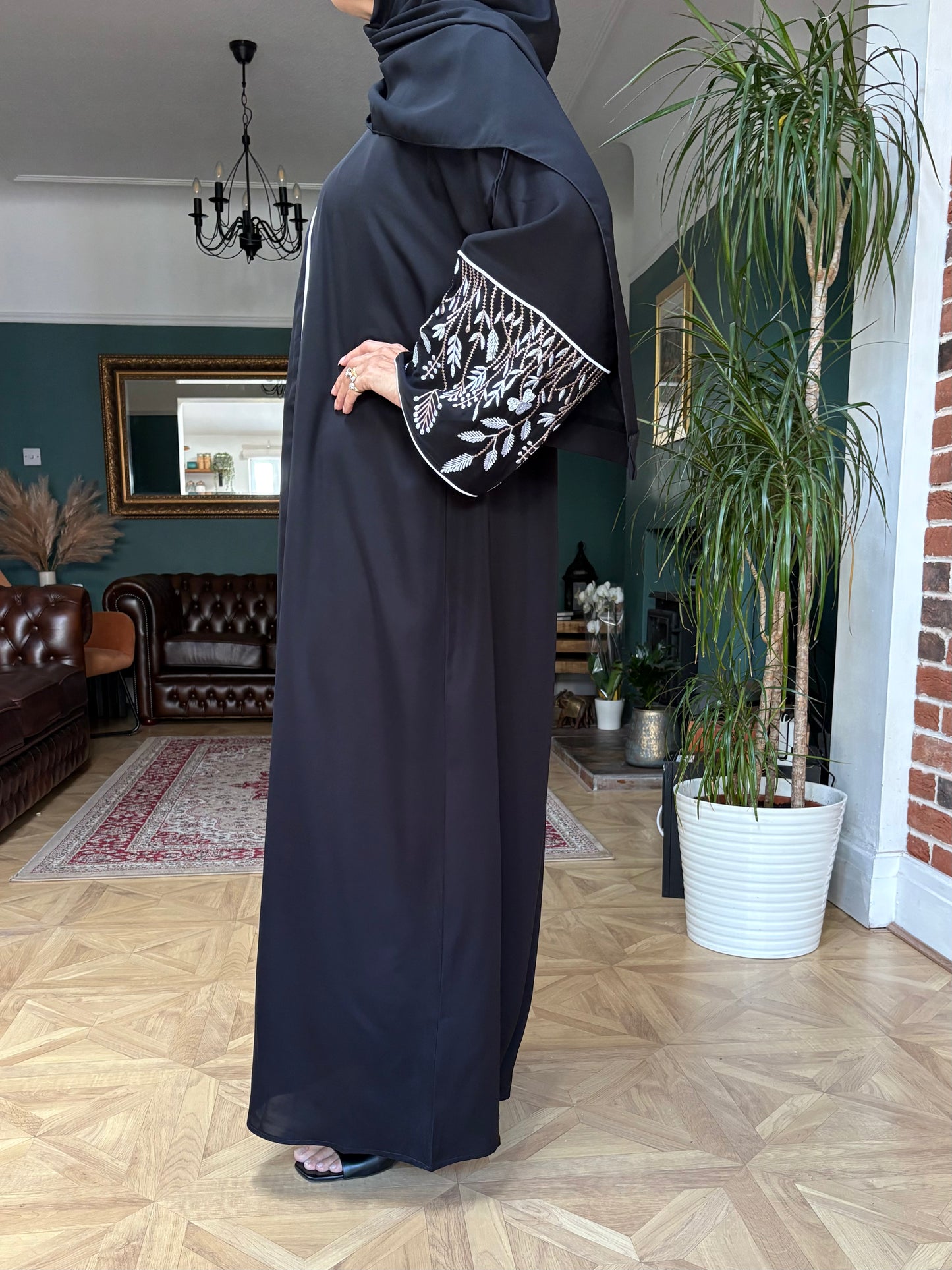 Aisha Abaya Set - white blossom