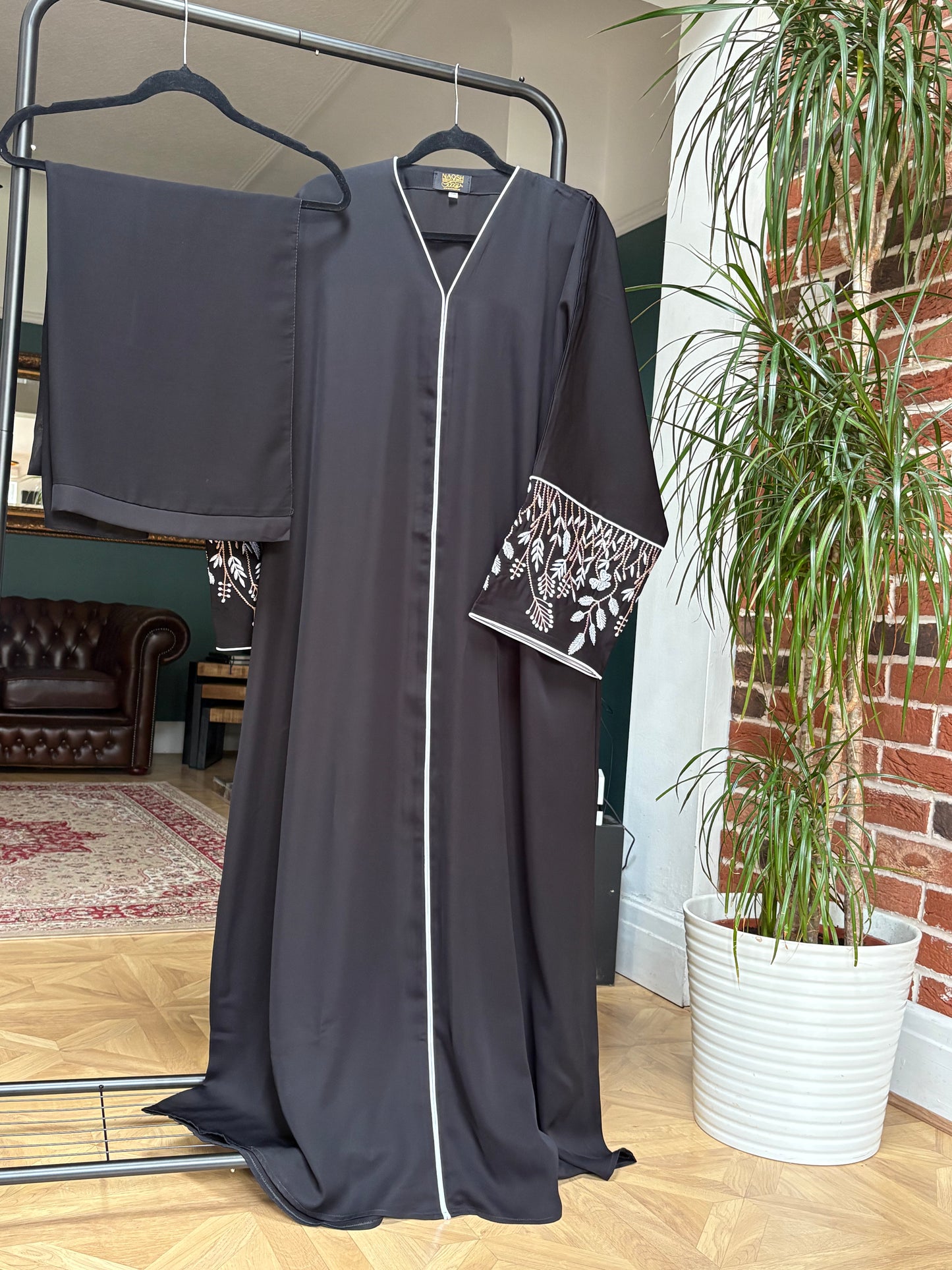 Aisha Abaya Set - white blossom
