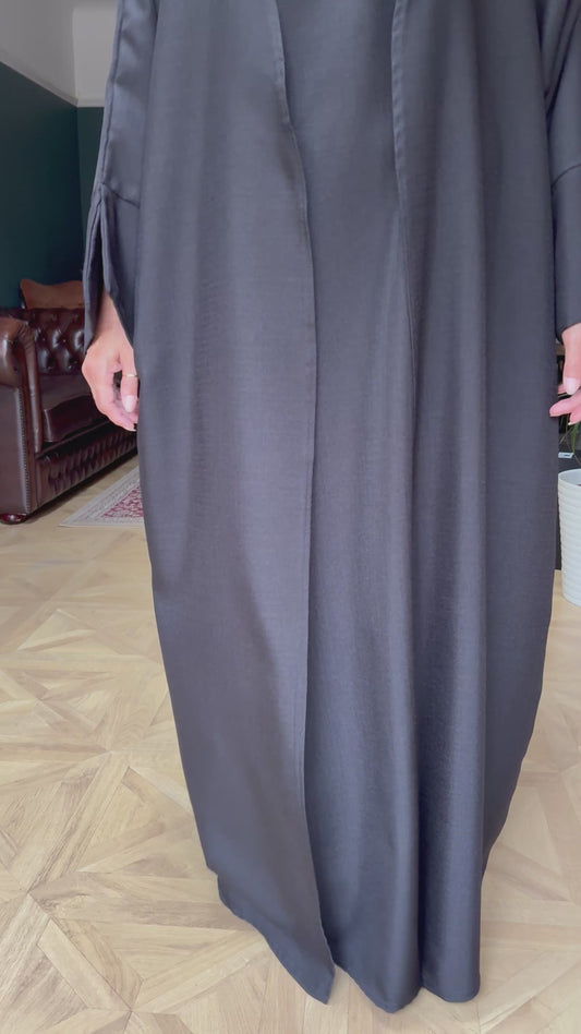 Casual chic black abaya set